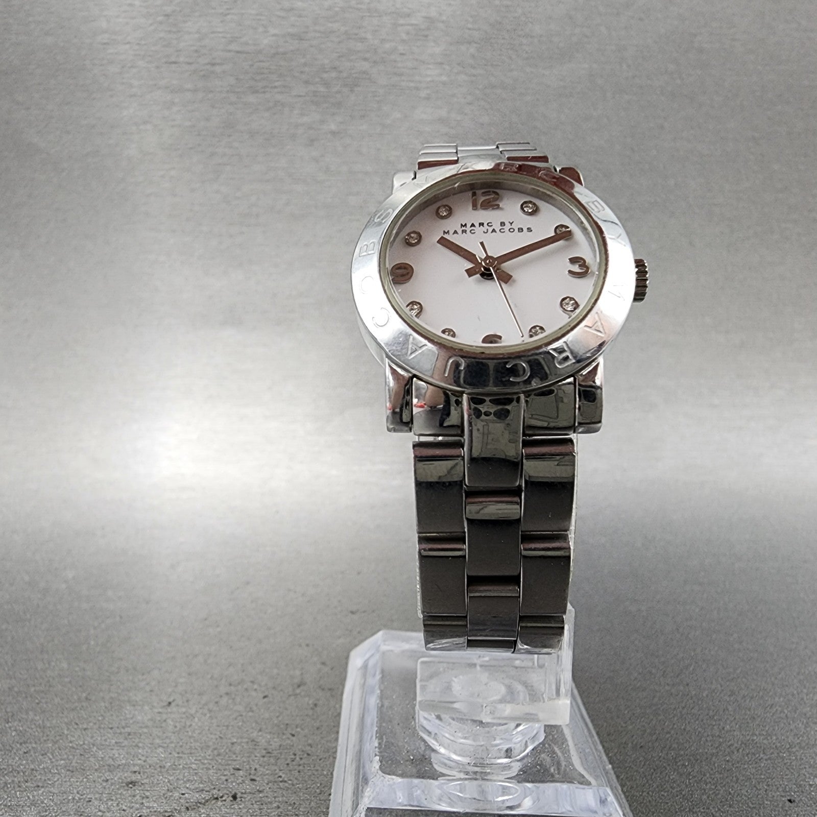 Marc Jacobs Watch Women 25mm White Dial Silver Tone Round MBM3055 New Battery5