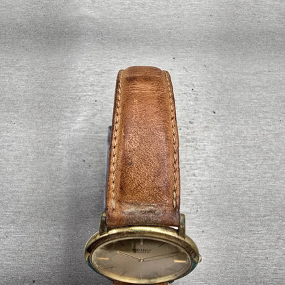 Seiko Watch Men 31mm Gold Dial Gold Tone Round 9300-7009 New Battery Vintage4