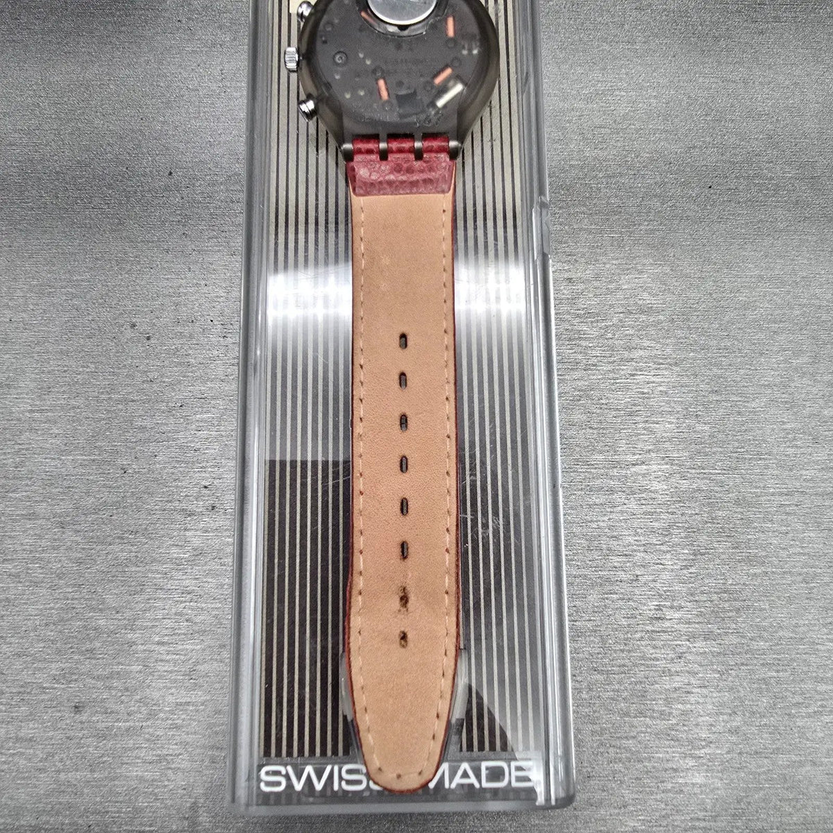 Swatch Chrono Atz Eco Watch Men 37mm Blue Dial Gray Case SCM401 New Battery NOS10