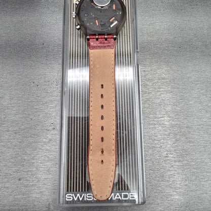 Swatch Chrono Atz Eco Watch Men 37mm Blue Dial Gray Case SCM401 New Battery NOS10