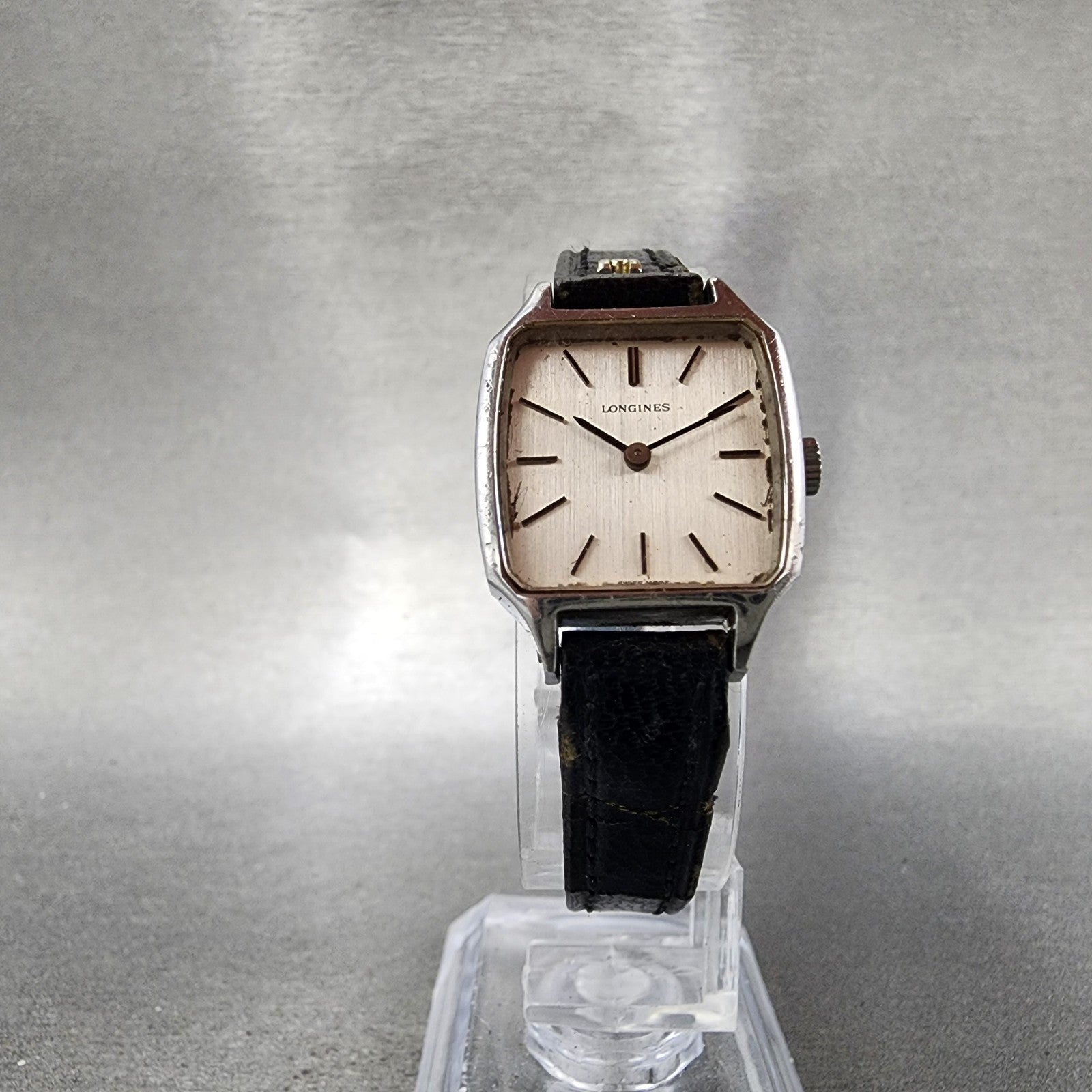 Longines Watch Women 20mm Silver Dial Silver Tone Rectangle Manual Wind Runs5