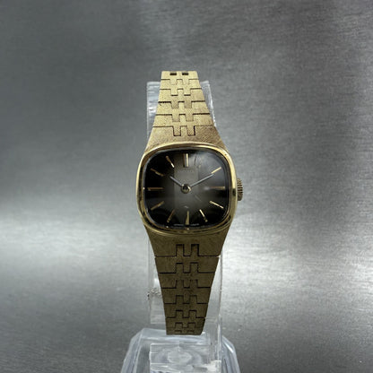 Seiko Watch Women 19mm Brown Dial Gold Tone Rectangle Manual Wind Runs 11-39495