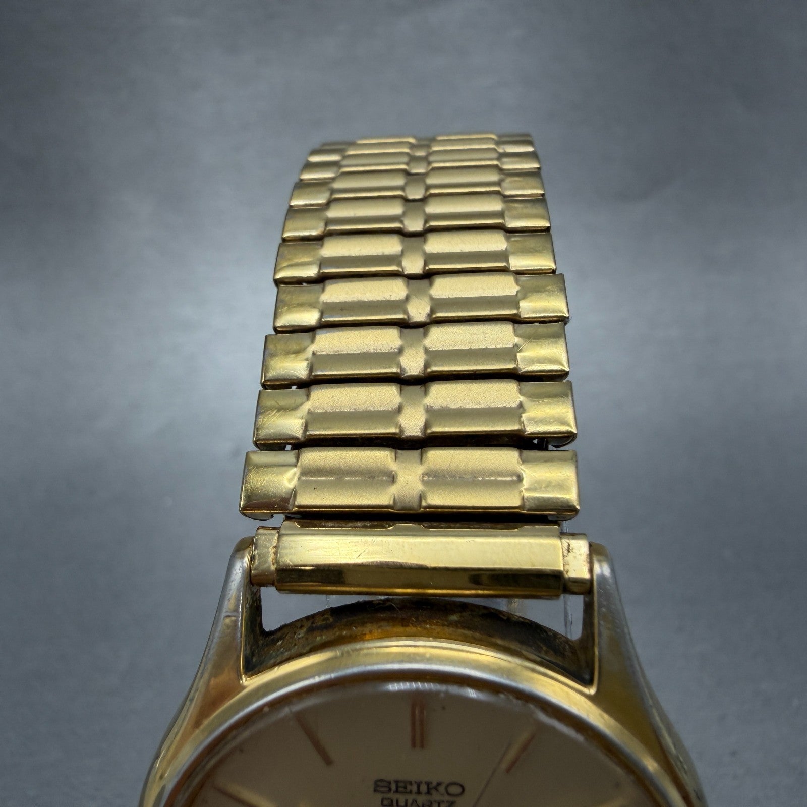 Seiko Watch Men 34mm Champagne Dial Gold Tone Round Daydate 5y23-8039 NewBatt N74
