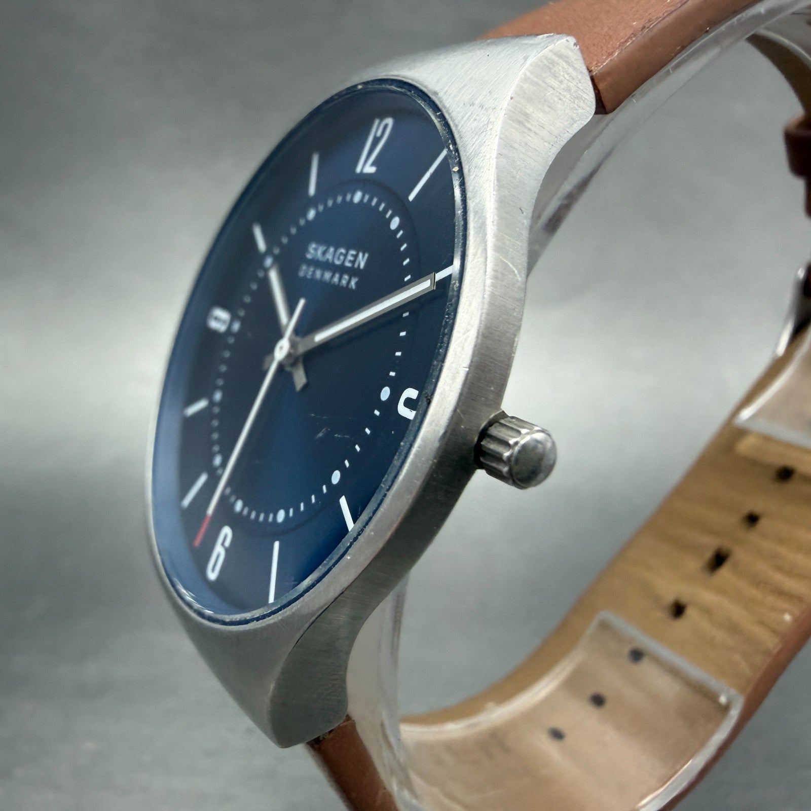 Skagen Grenen Watch Men 37mm Blue Dial Silver Tone Round SKW6852 New battery2