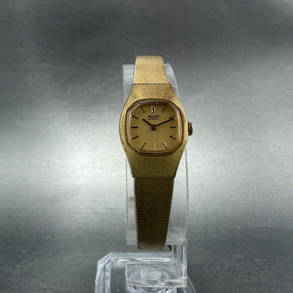Seiko Watch Women 16mm Champagne Dial Gold Tone Round 2C20-5300 New Battery bcda5