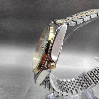 Seiko Alba Watch Men 35mm Silver Dial Two Tone Daydate 7N43-K001 New Battery2