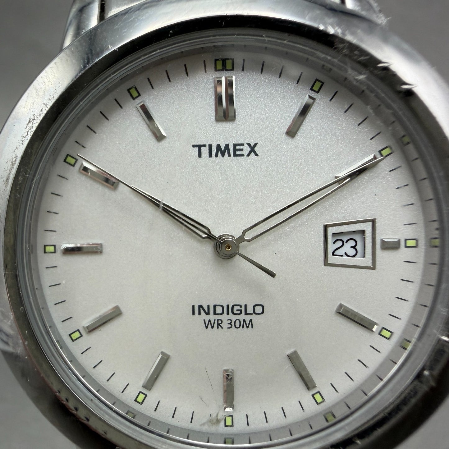 Timex Easy Reader Watch Men 37mm White Dial Silver Tone Date New Battery1