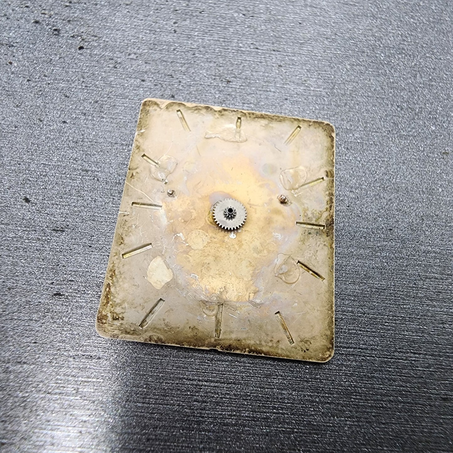 Wittnauer Tank Watch Men 26mm Gold Dial Gold Tone Rectangle PARTS4