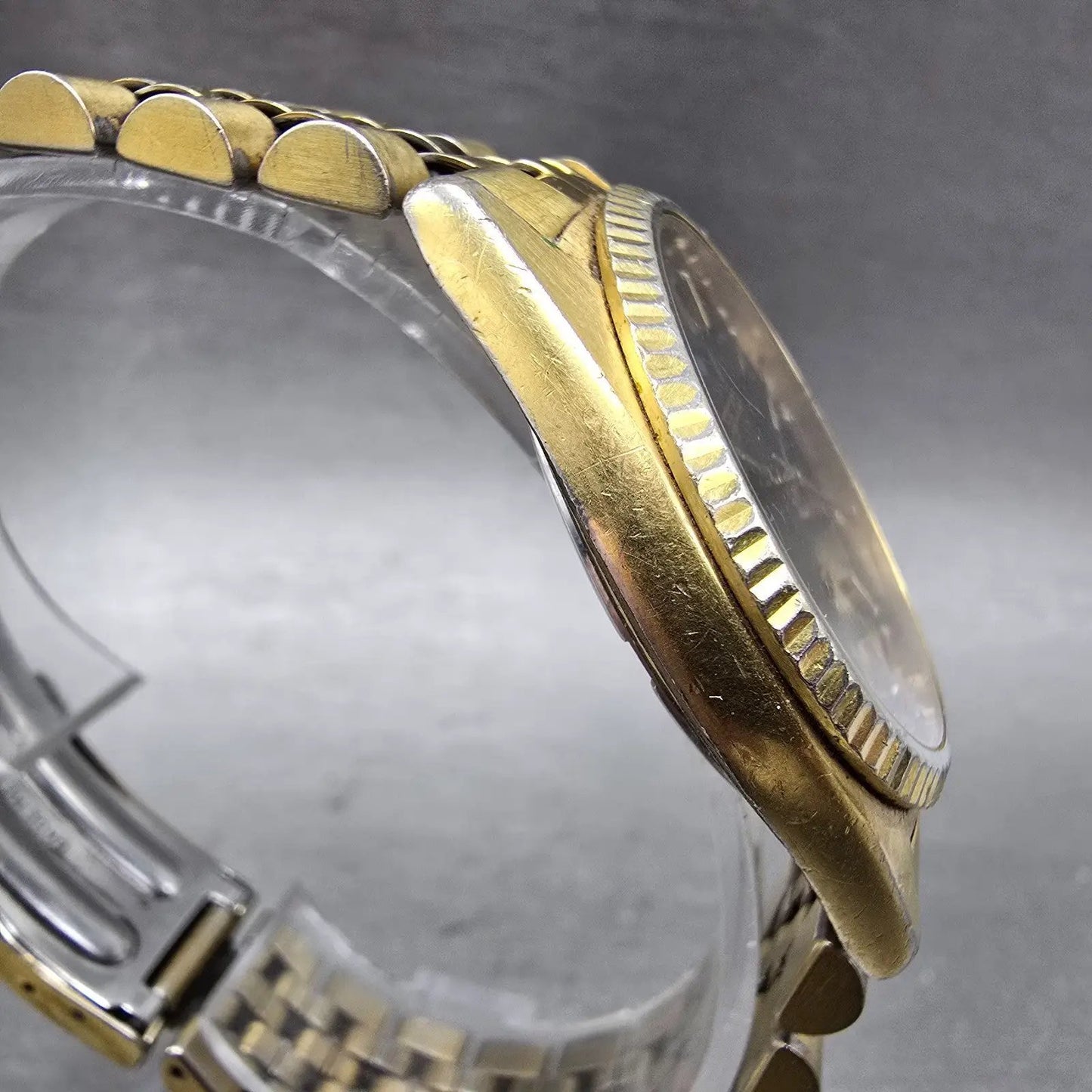 Seiko President Watch Men 36mm Black Dial Gold Tone Daydate 5Y23-8A69 New Batt Q4