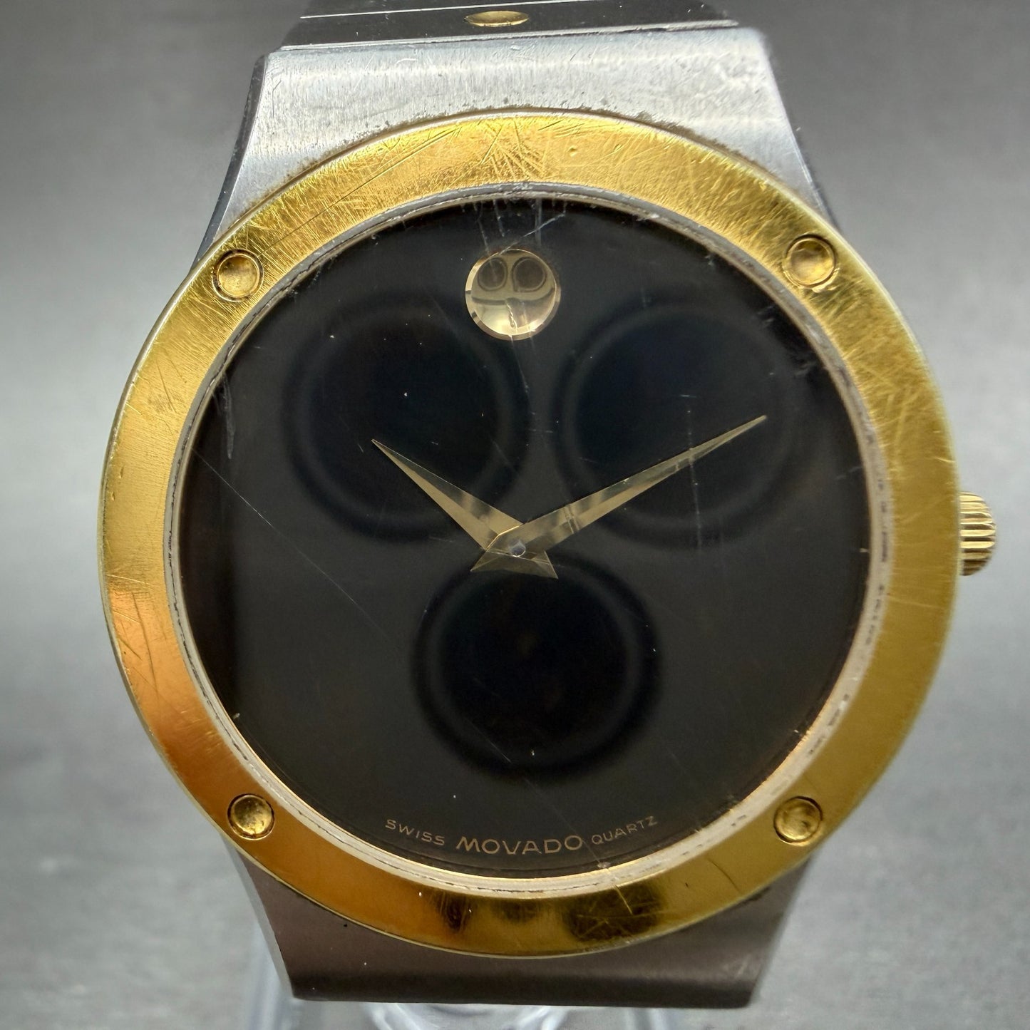 Movado Museum watch Men 32mm Black Dial Two Tone Round 86.A2.876C New Battery AB1