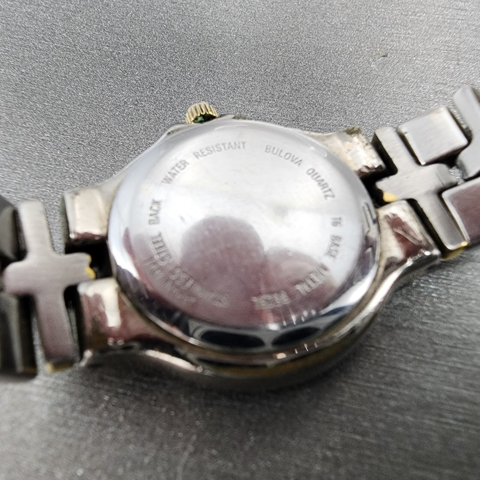 Bulova Watch Women Two Tone White Dial Date 25mm Round 98M36 New Battery9