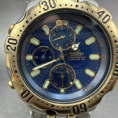 Citizen Solar Tech Chrono Watch Men 40mm Blue Dial Two Tone 0850-H10295 PARTS2