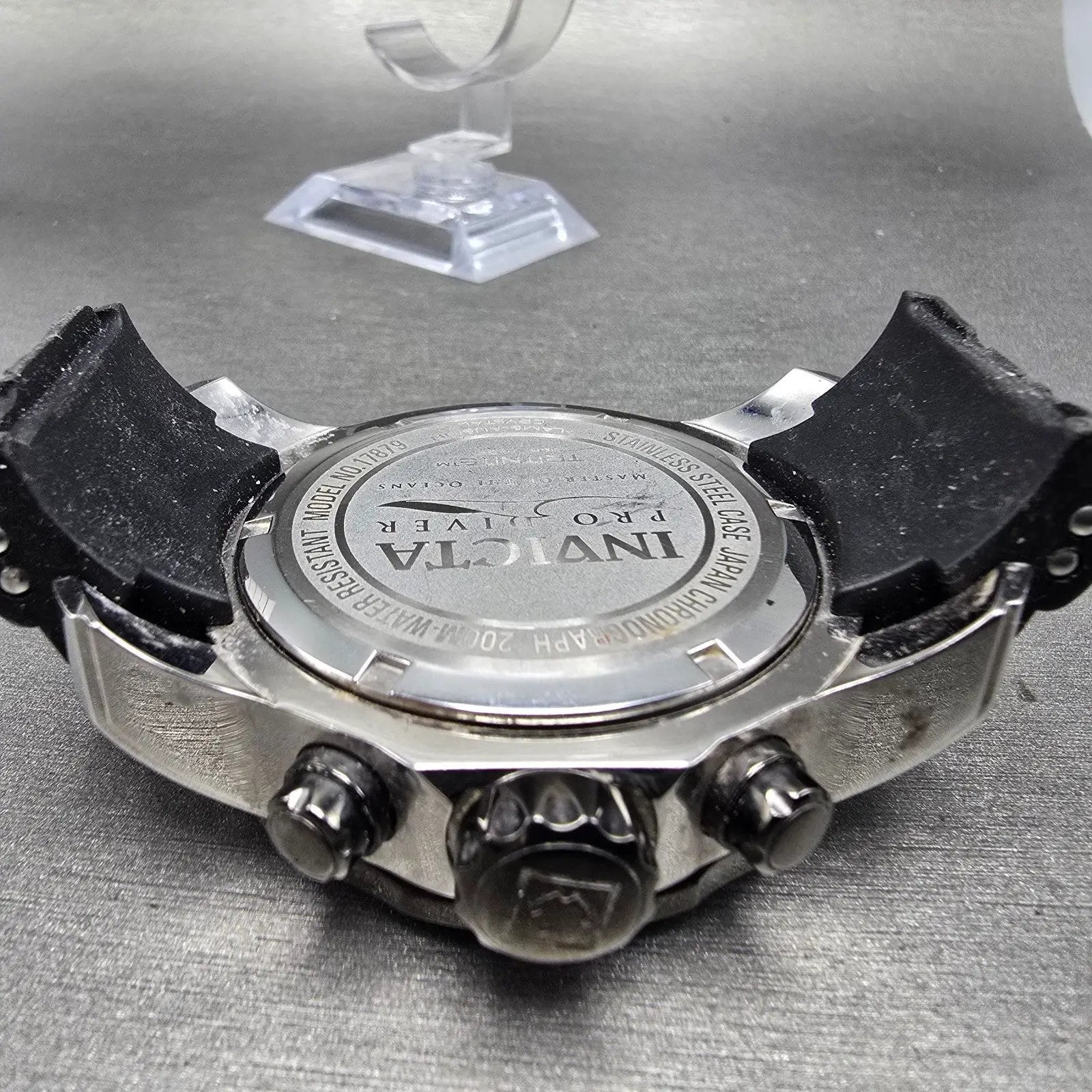 Invicta Pro Diver Chronograph Watch Men 48mm Black Dial Silver Tone Date New Bat10
