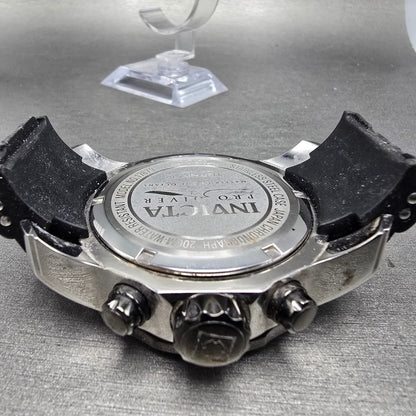 Invicta Pro Diver Chronograph Watch Men 48mm Black Dial Silver Tone Date New Bat10