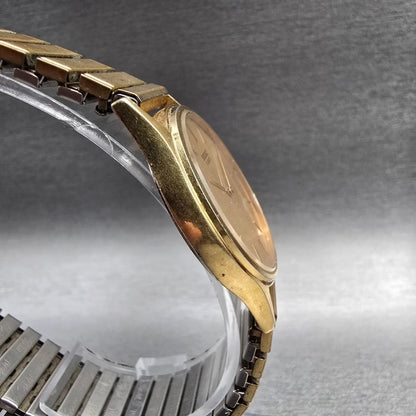 Seiko Watch Men 30mm Gold Dial Gold Tone Round 5420-0140 New Battery Vintage3