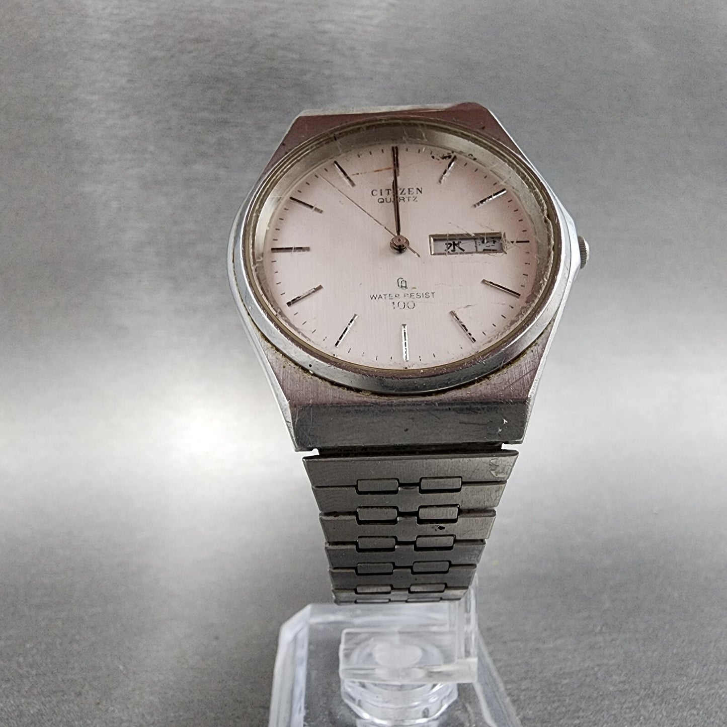 Citizen CQ Watch Men 36mm Silver Dial Steel Daydate Round 3800451261 PARTS6