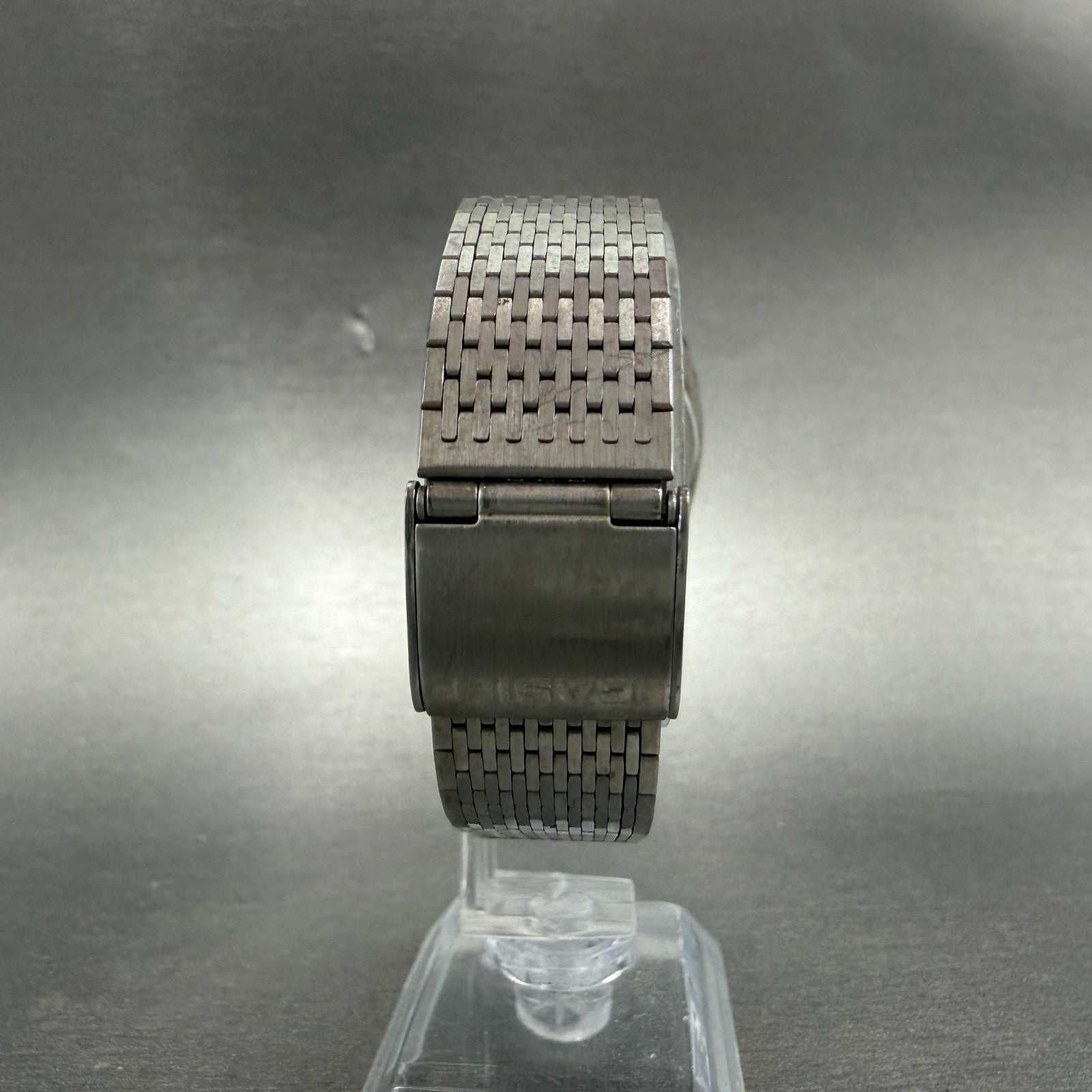 Casio Casiotron Watch Men 32mm Digital Daydate Oval 49CS-35 Vintage PARTS8