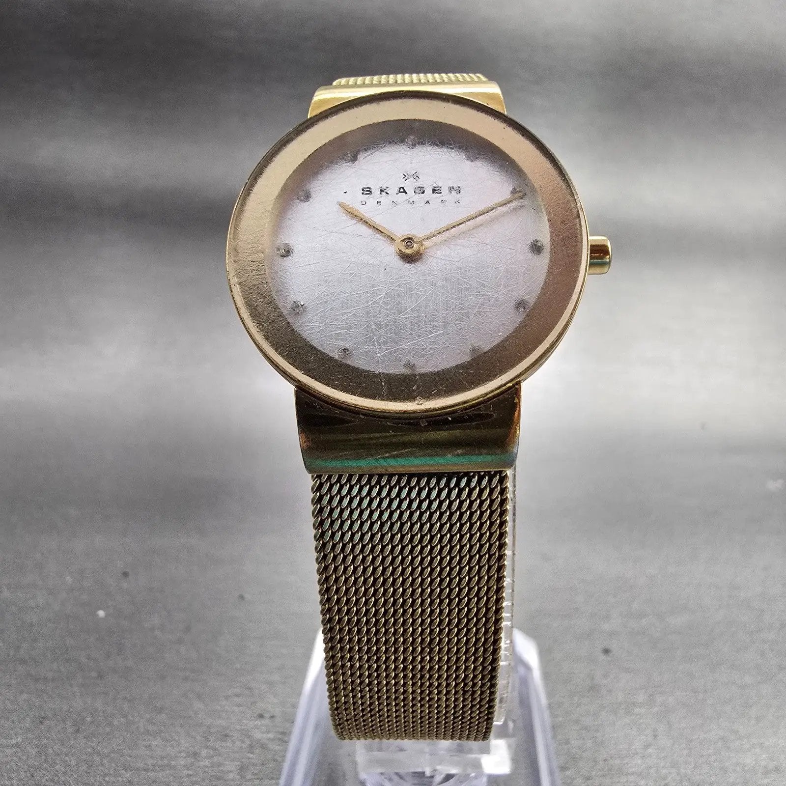 Skagen Freja Watch Women 26mm Silver Dial Gold Tone Round 358SGGD New Battery5