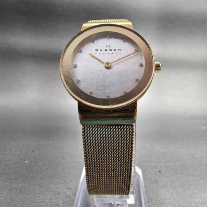 Skagen Freja Watch Women 26mm Silver Dial Gold Tone Round 358SGGD New Battery5