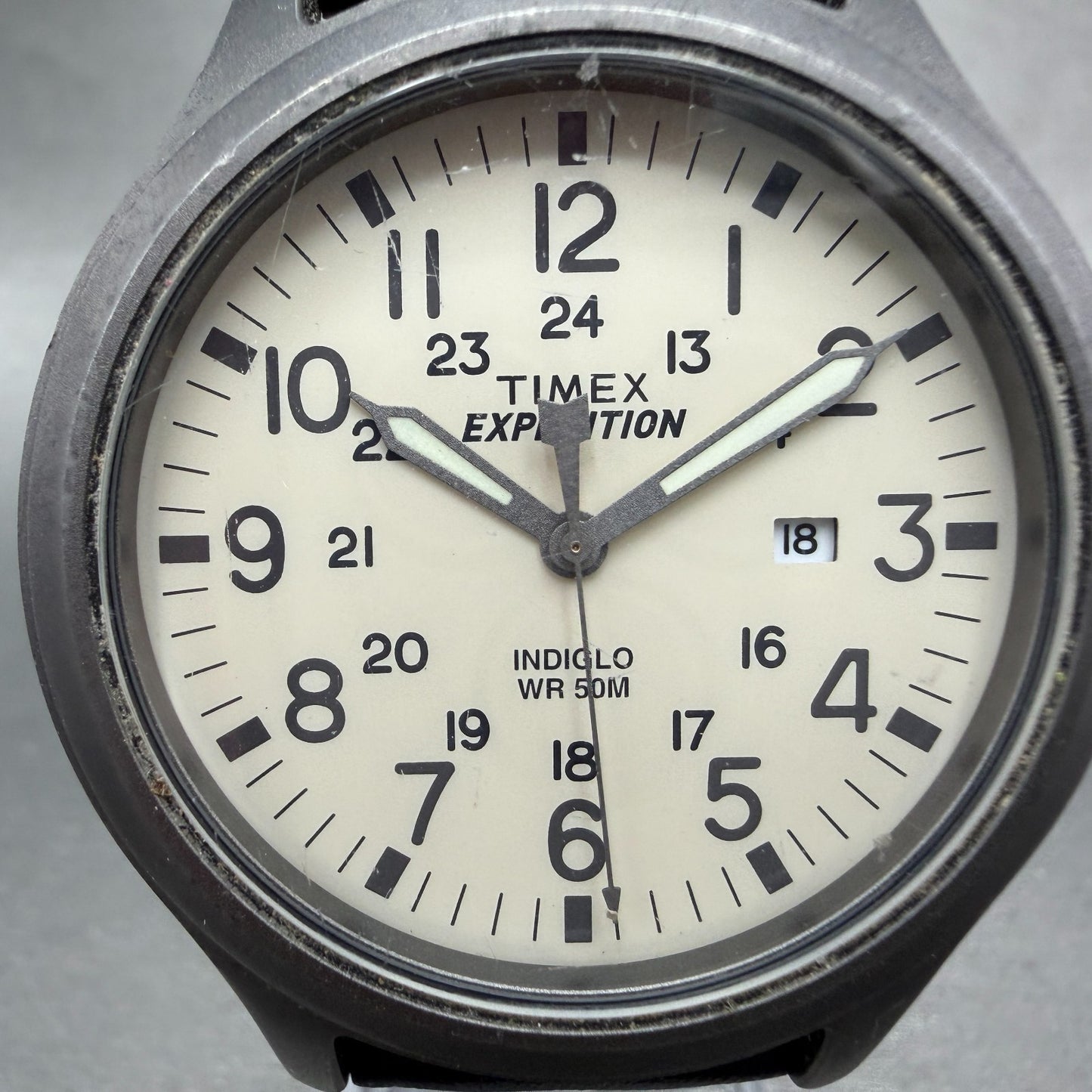 Timex Expedition Scout Watch Men 43mm White Dial Steel Date T49963 New Battery1