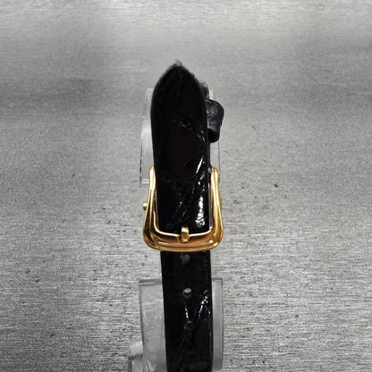 Seiko Exceline Watch Women 22mm Black Dial Gold Tone Round 7321-0770 New Battery7