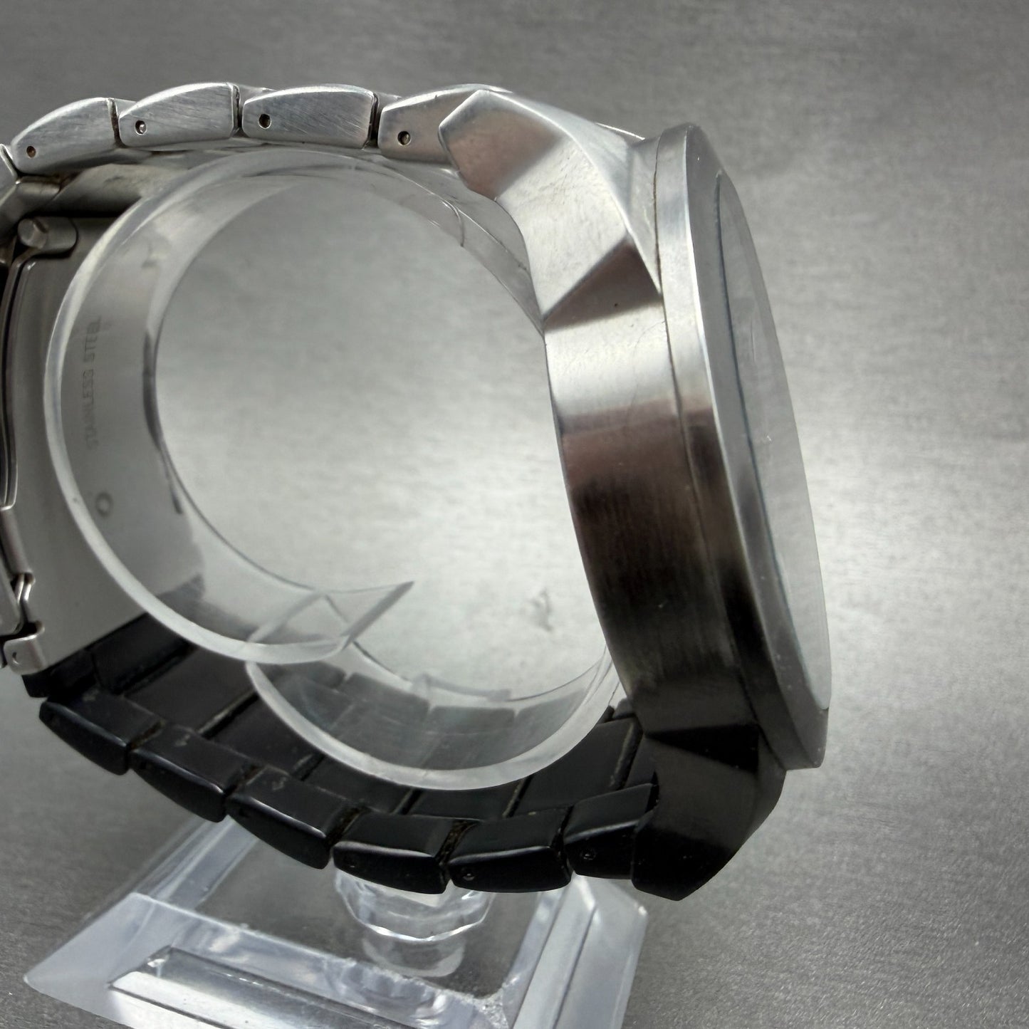 Diesel Double Down Watch Men 46mm Black Silver Round DZ-1679 New Battery4