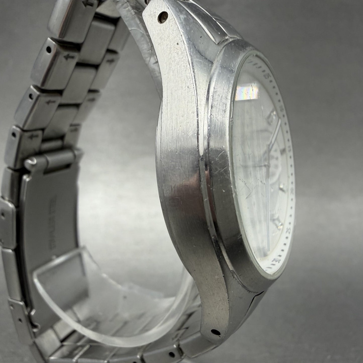 Fossil Watch Women 37mm White Dial Silver Tone Daydate Round BQ9340 New Battery3