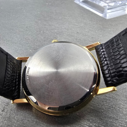 Wittnauer Pegasus Watch Men 34mm Gold Dial Gold Tone Round New Battery VTG9