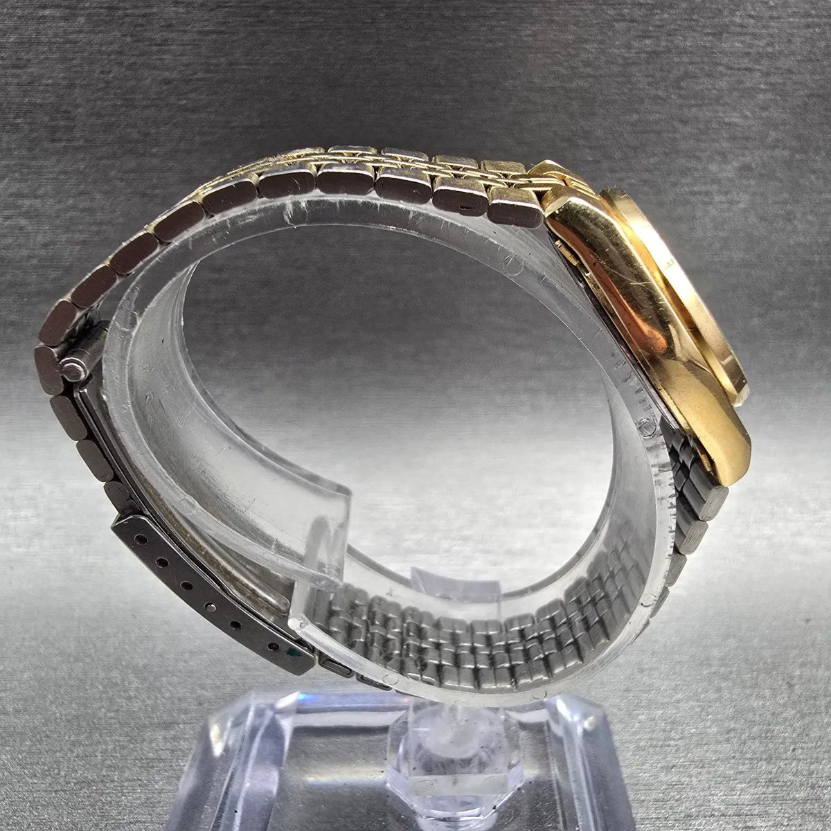 Seiko SQ Watch Women 23mm Gold Dial Gold Tone Daydate Round 2A23-0029 New Batt8