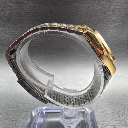 Seiko SQ Watch Women 23mm Gold Dial Gold Tone Daydate Round 2A23-0029 New Batt8