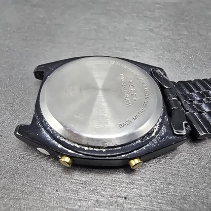Seiko Digital Watch Men 33mm LCD Black Tone Alarm Chronograph A904-5019 PARTS13