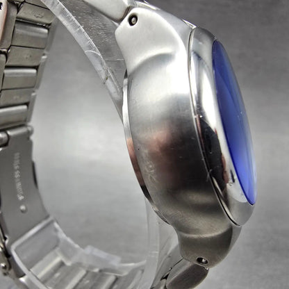 Fossil Big Tic Watch Women 32mm Blue Dial Silver Tone JR-8087 New Battery3