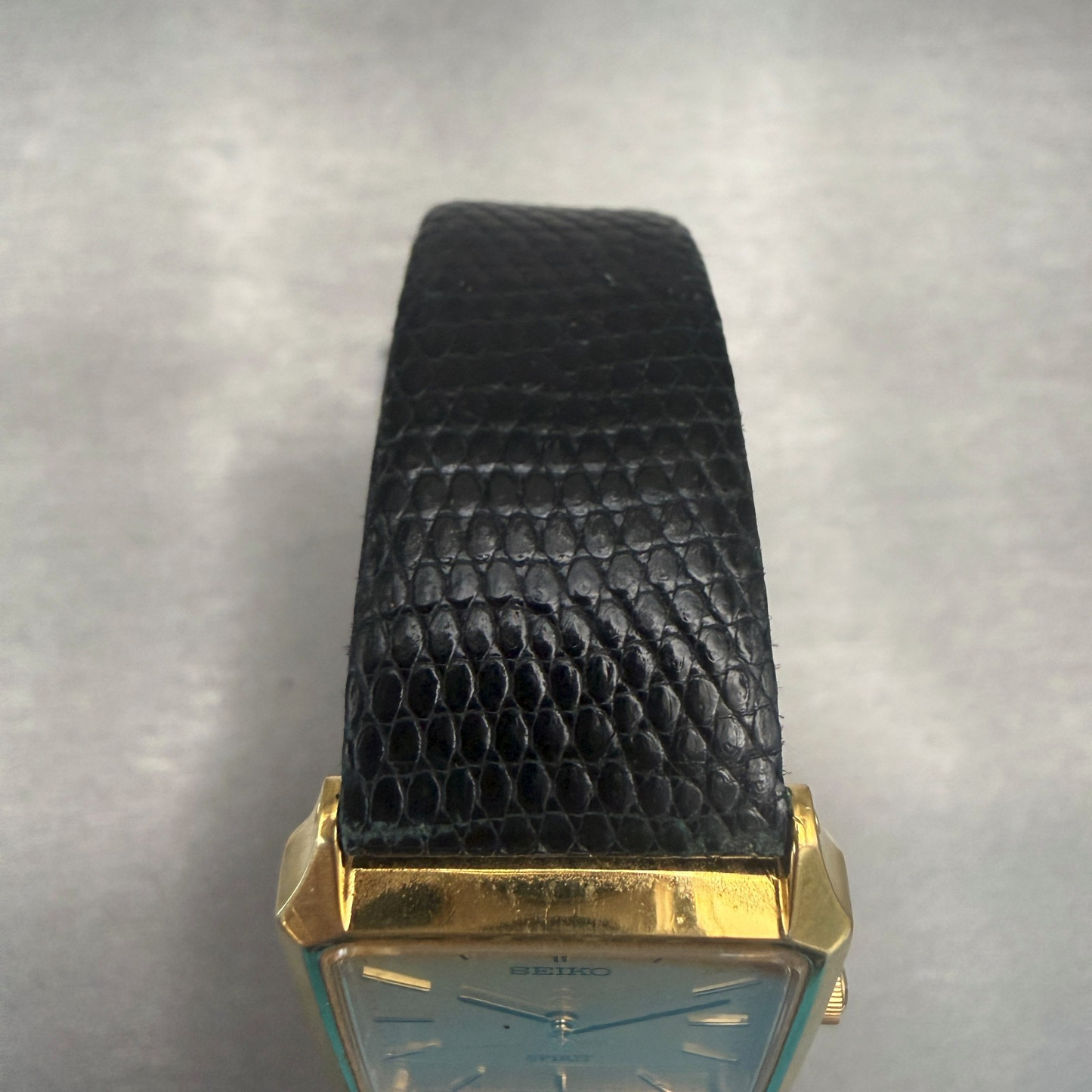 Seiko Spirit Watch Men 25mm Gold Dial Gold Tone Rectangle 7N01-5180 New Battery4