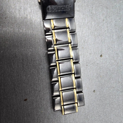 Seiko Bracelet 20mm Black & Gold Tone For 6A32-00B0 Tri Folding 3363 GI Steel3