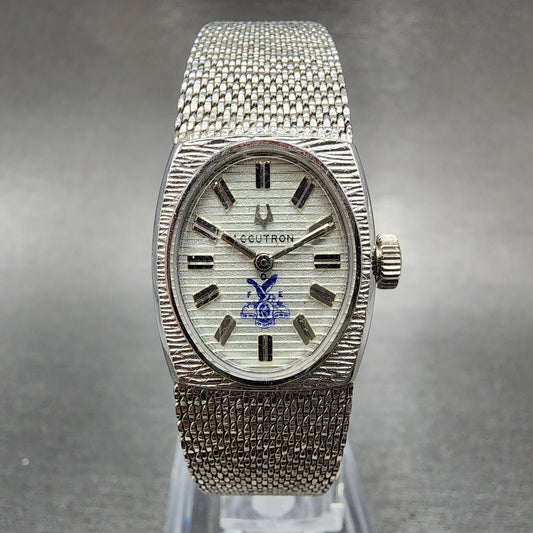 Bulova Accutron Watch Women Silver Dial 10K Gold Filled Mesh Band Cal 2210 PARTS0