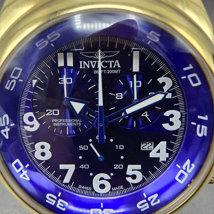 Invicta I Force Chronograph Watch Men 51mm Blue Dial Gold Tone 5418 New Battery2