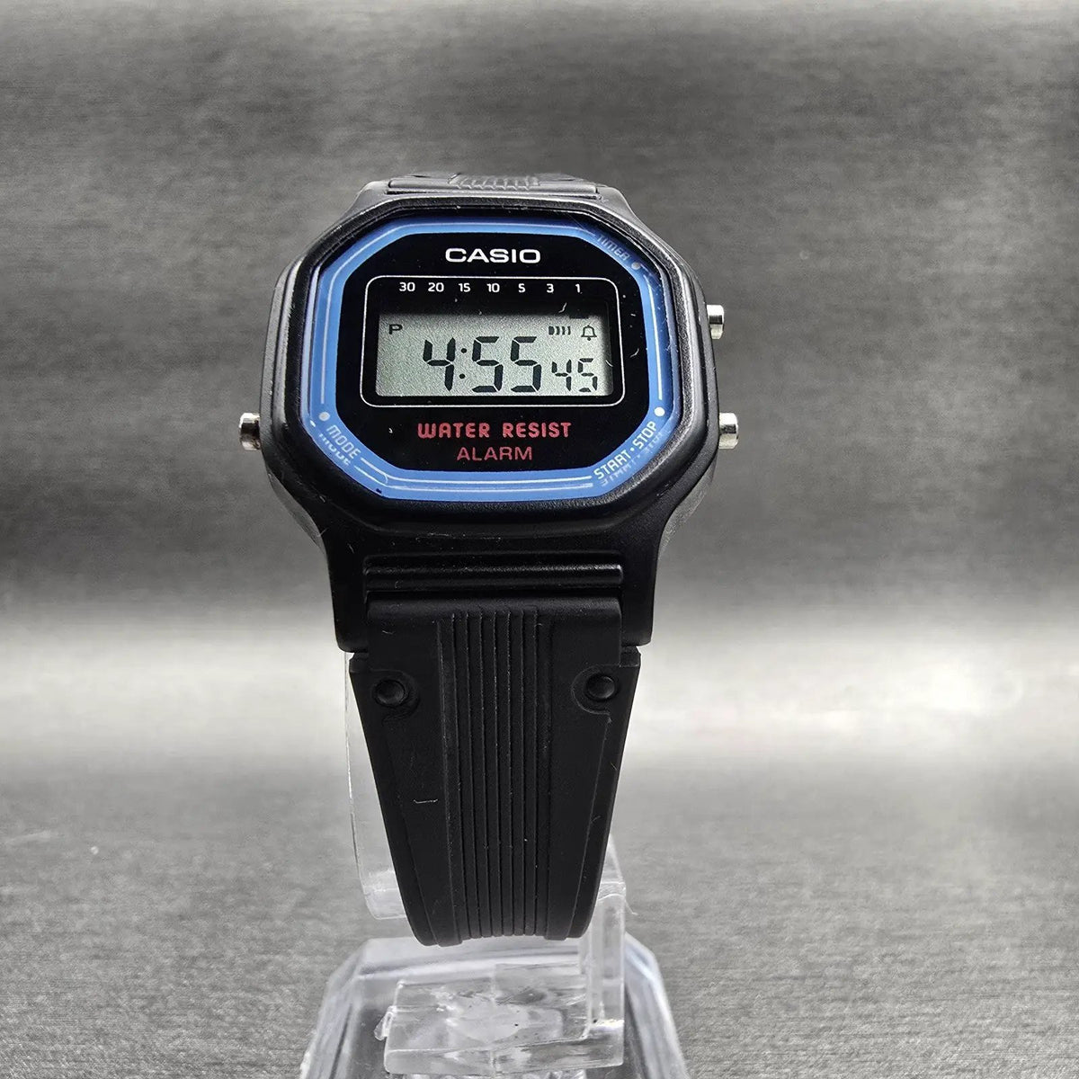 Casio LA-11W Digital Watch Women 25mm Blue Black Chrono Alarm Round New BatteryH5