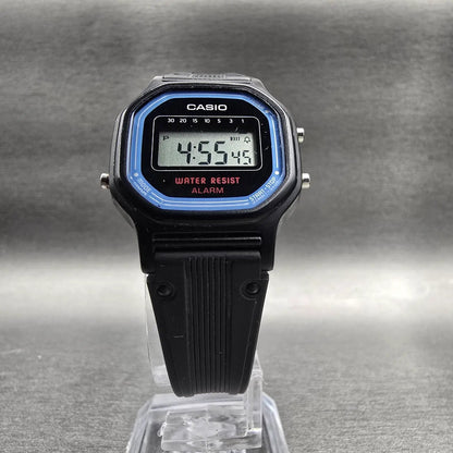 Casio LA-11W Digital Watch Women 25mm Blue Black Chrono Alarm Round New BatteryH5
