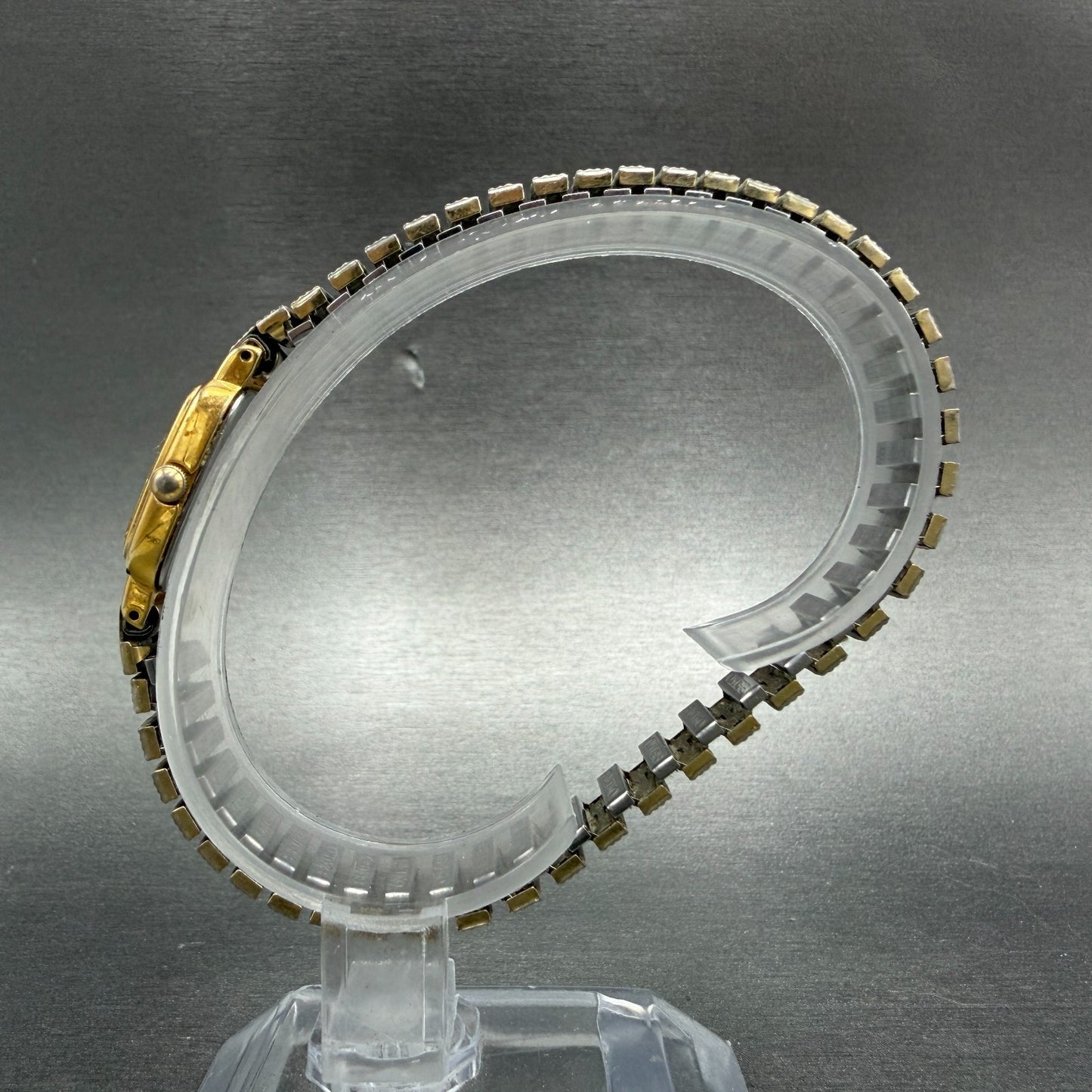 Seiko Watch Women 18mm Champagne Dial Gold Tone Rectangle 1N00-5K29 New Battery56