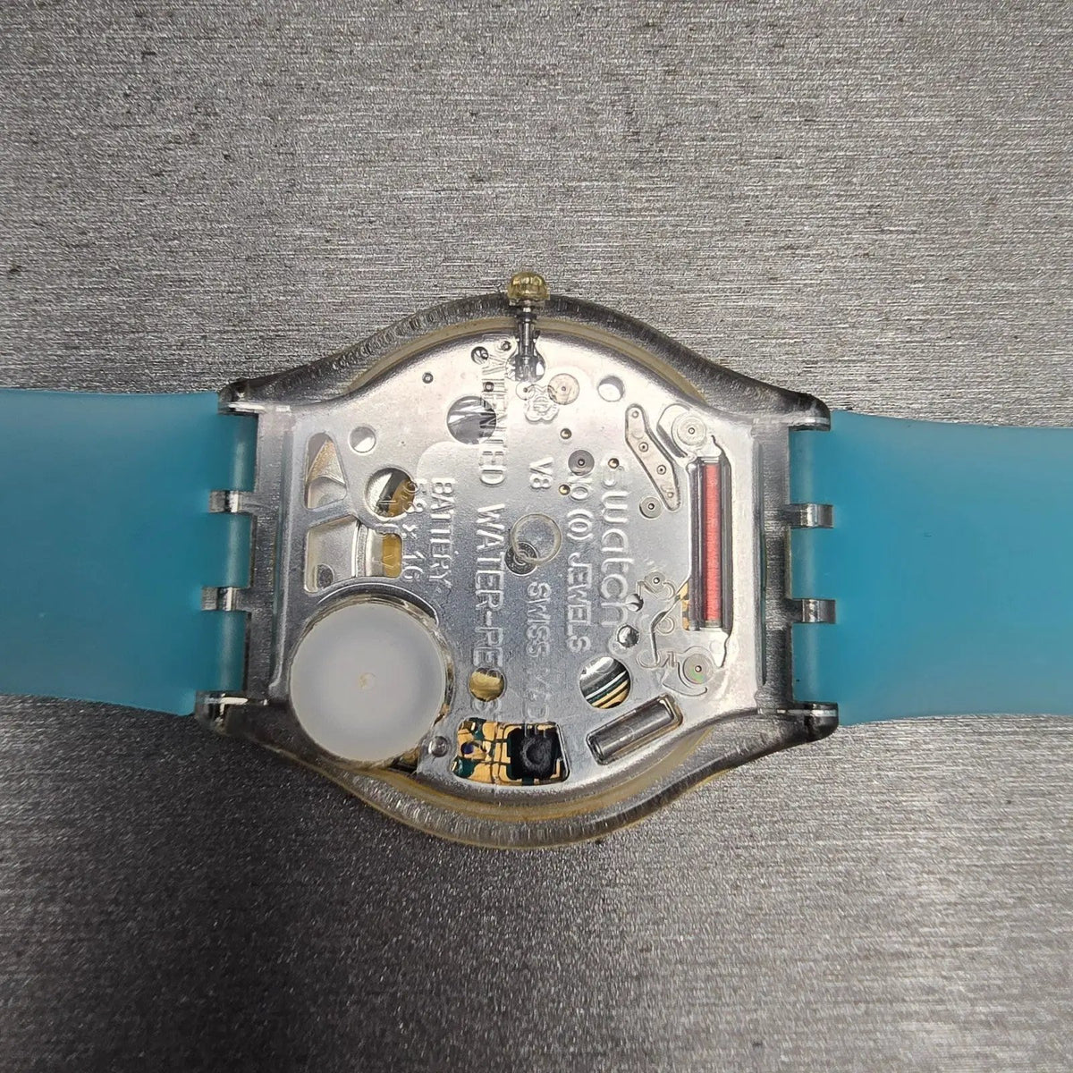 Swatch Skin Mille Linie Watch Women 34mm Silver Dial Clear Case SFK140 New Batt10
