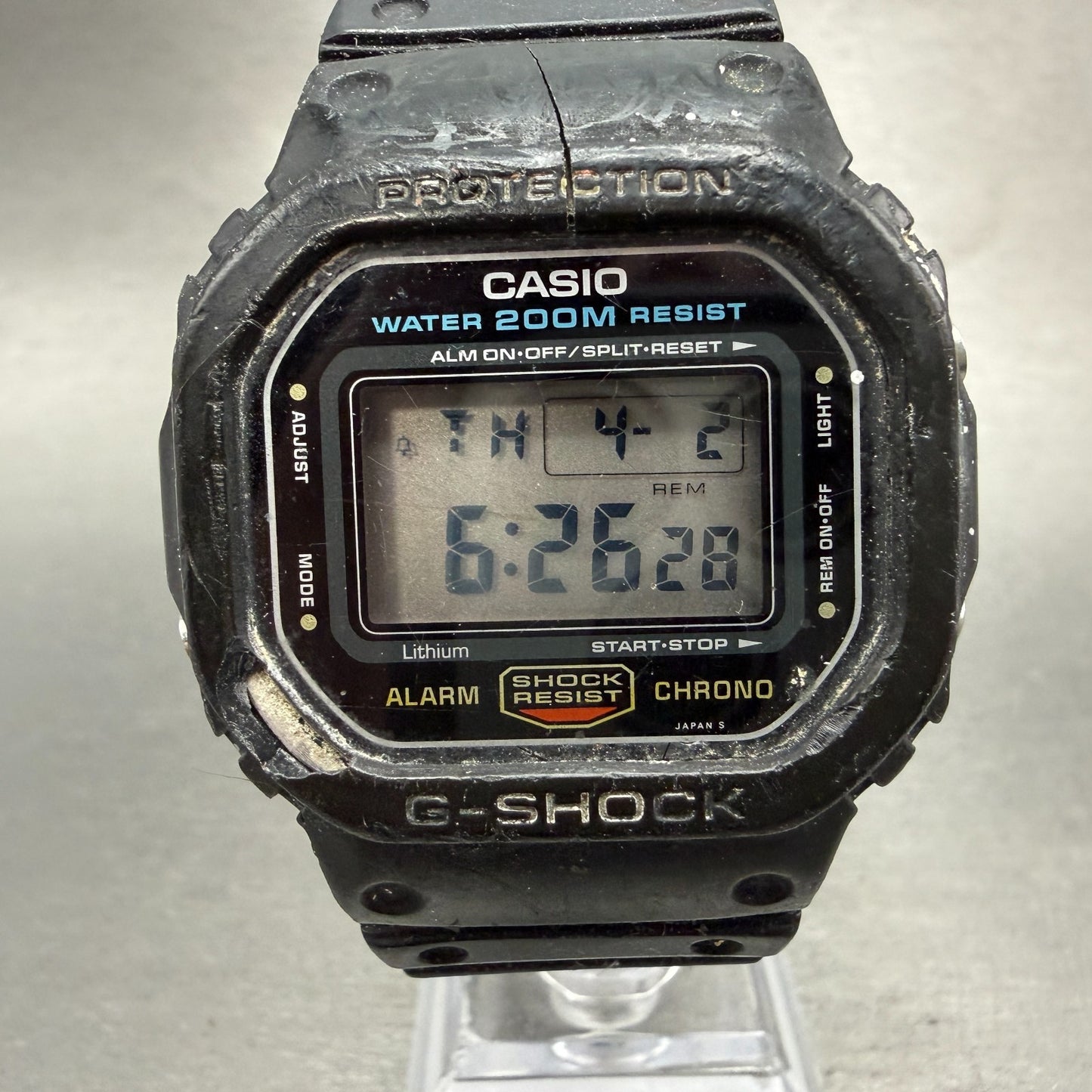 Casio DW-5600 Watch Men 37mm Black Digital Alarm Chrono 901 New Battery VTG AB0