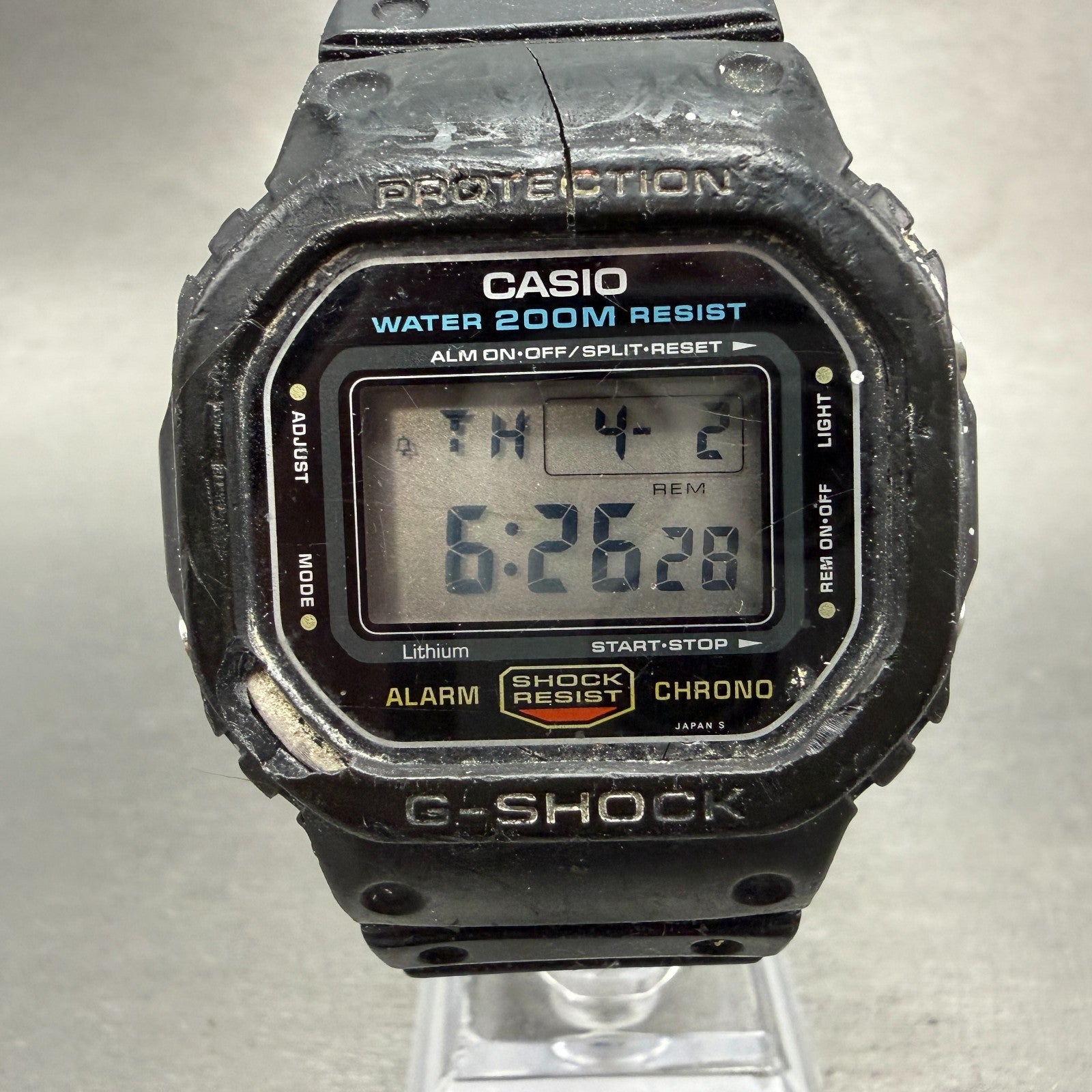 Casio DW-5600 Watch Men 37mm Black Digital Alarm Chrono 901 New Battery VTG AB0