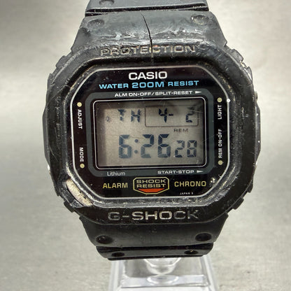 Casio DW-5600 Watch Men 37mm Black Digital Alarm Chrono 901 New Battery VTG AB0