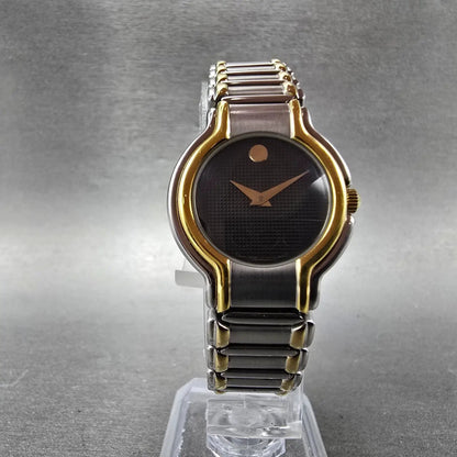Movado Museum Watch Women 26mm Black Dial Two Tone Round 81.A1.841 New BatteryA5