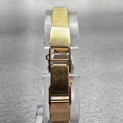 Seiko Watch Women 18mm Gold Dial Gold Tone Hexagon 2C20-8440 New Battery Vintage7