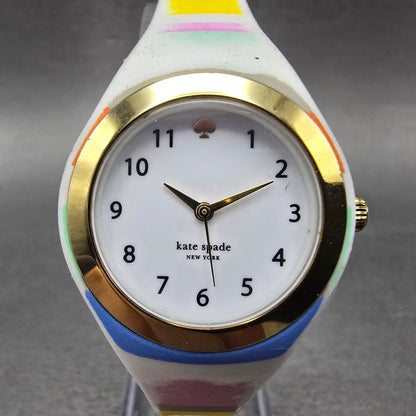 Kate Spade Rumsey Watch Women 31mm White Dial White Case Round New Battery B0