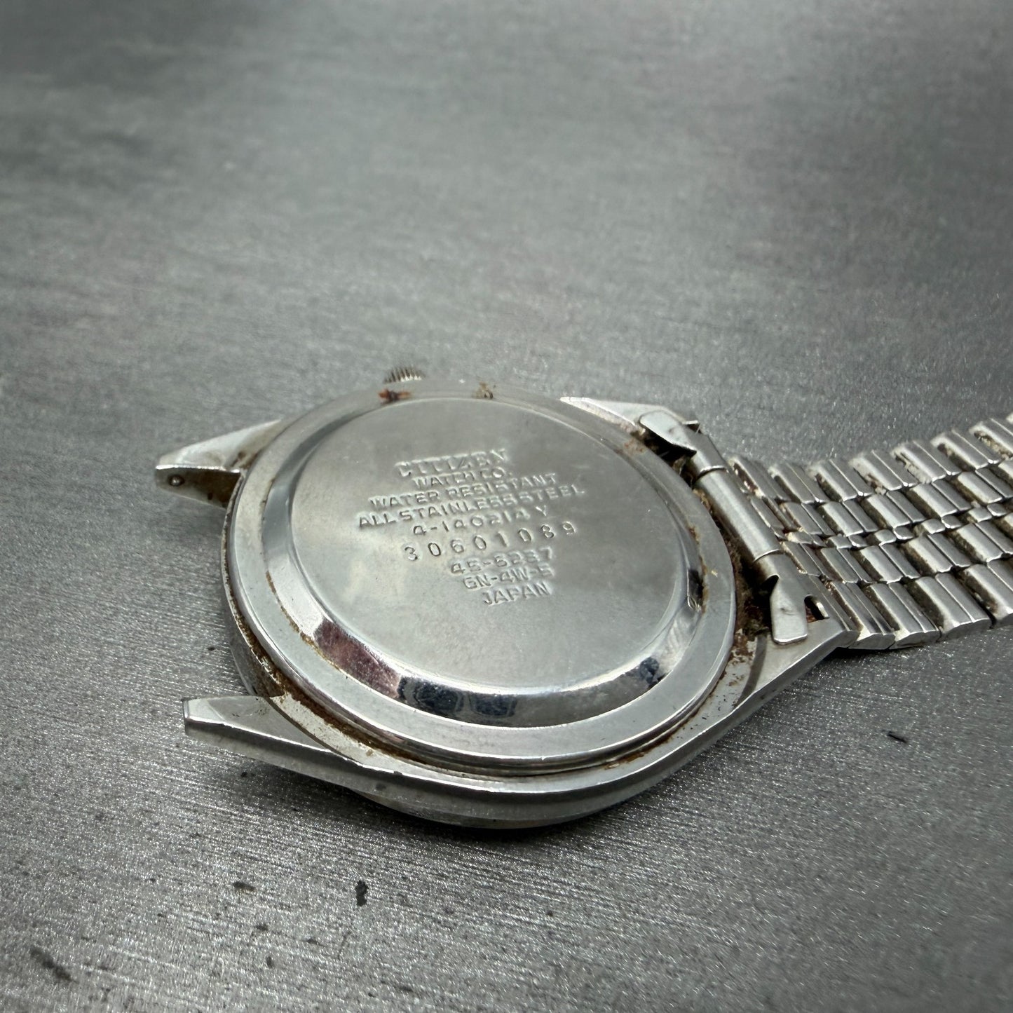 Citizen Seven Star Watch Men 35mm Silver Dial Silver Tone Daydate 4-140214 PARTS12