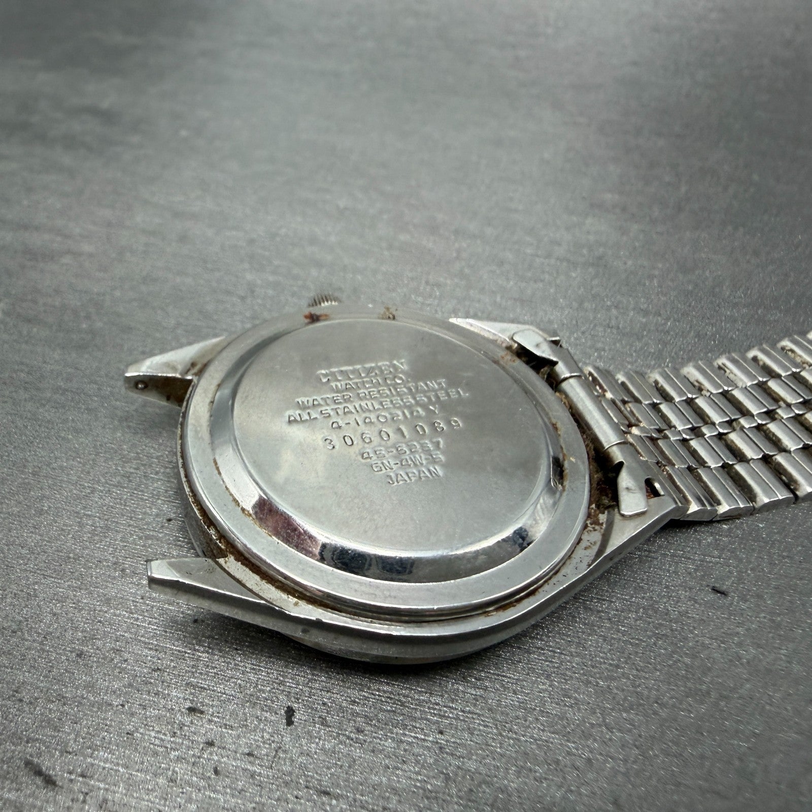 Citizen Seven Star Watch Men 35mm Silver Dial Silver Tone Daydate 4-140214 PARTS12