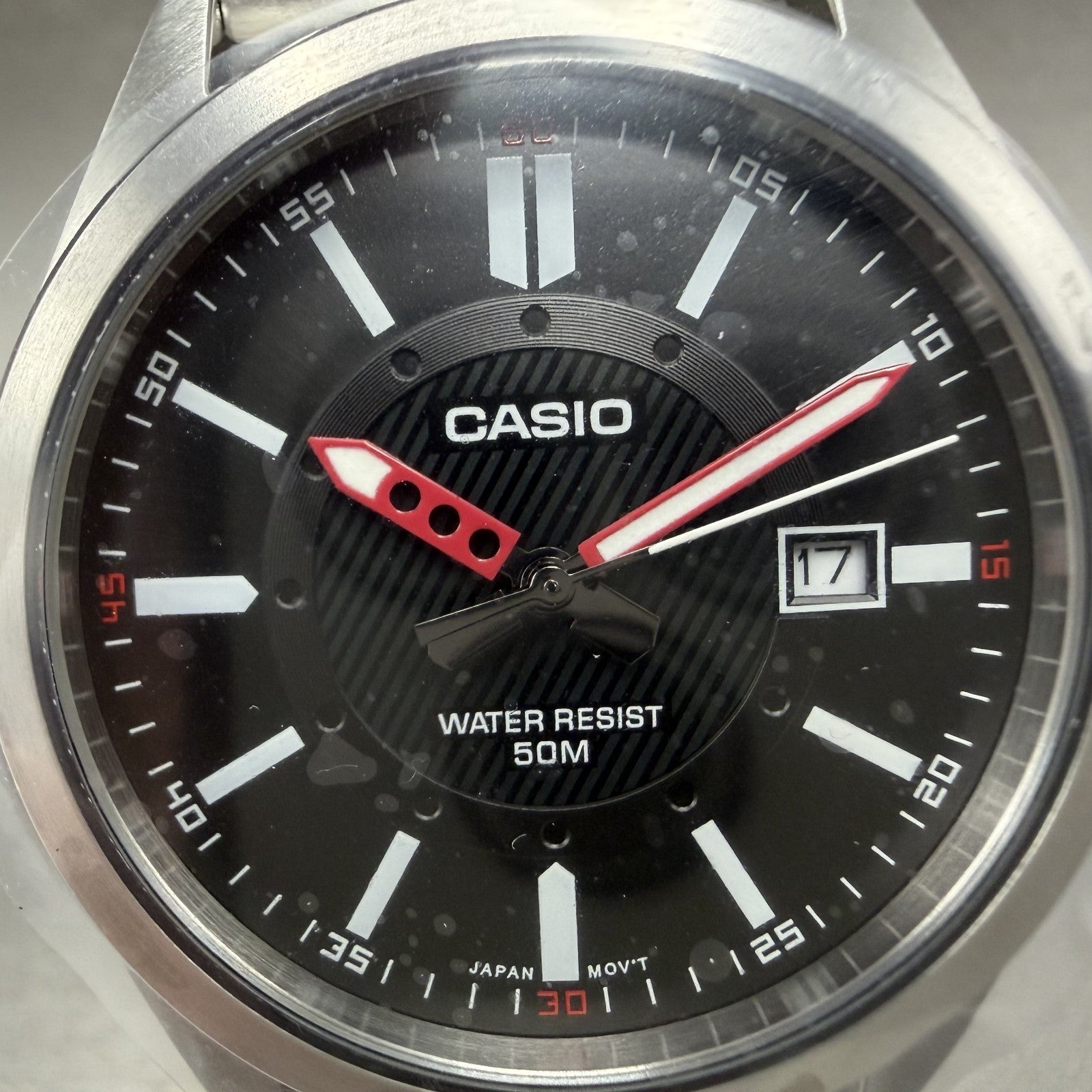 Casio MTP-E700 Watch Men 39mm Black Dial  Silver Tone Metal Date Bracelet Round1