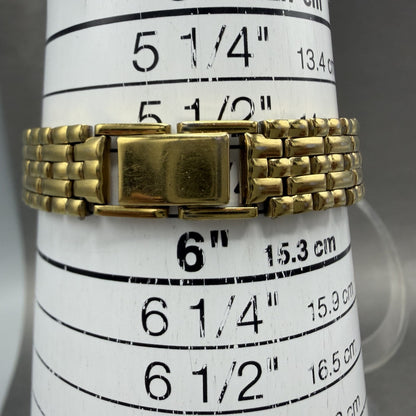 Seiko Tank Watch Women 16mm Champagne Dial Gold Tone 4n00-5249 New Battery ABC10